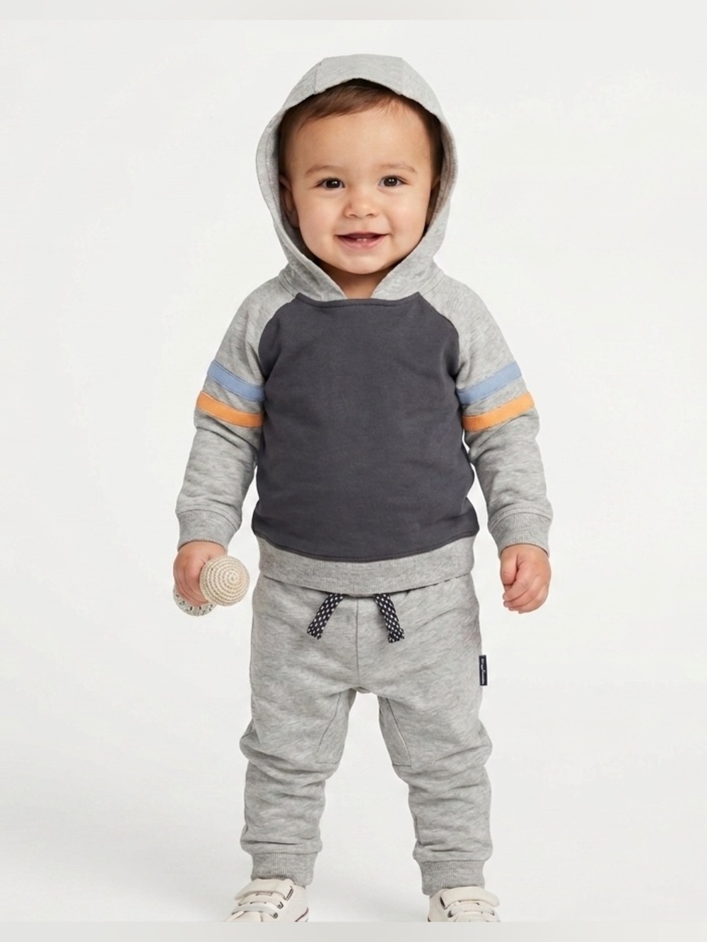 🎉 (18m) Tommy Bahama Gray Hoodie with Orange Trim with Gray Joggers